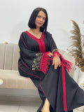 Abaya élégante à plumes