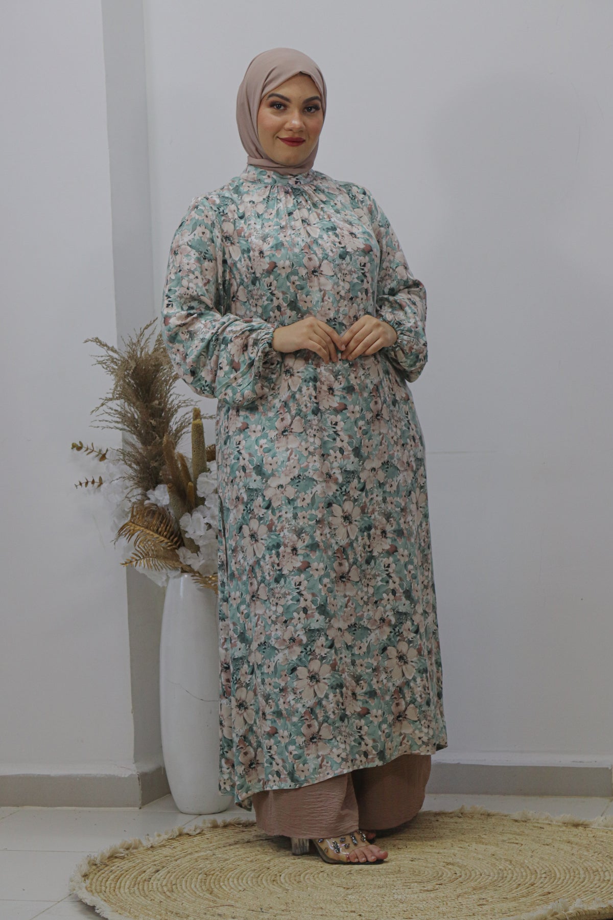 Ensemble Floral Élégance – 2 Pièces